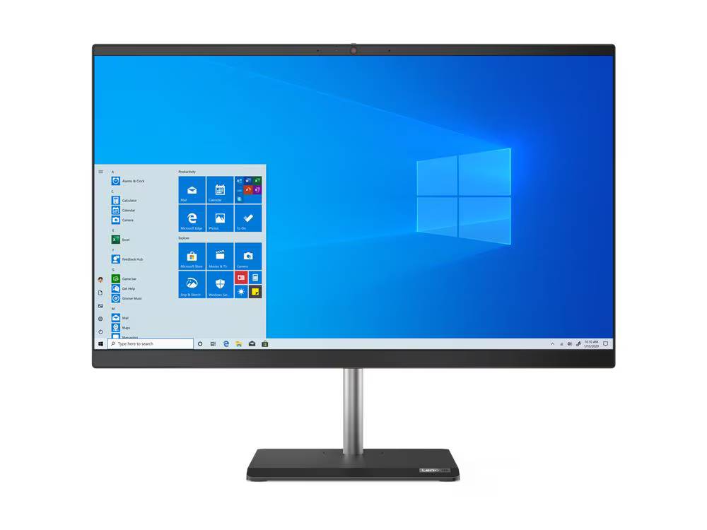 Ordinateur All-In-One Lenovo V50a-24IMB AIO - 23.8" FHD / i5-10400T / 4Go / 1To HDD / DVD-RW / Black
