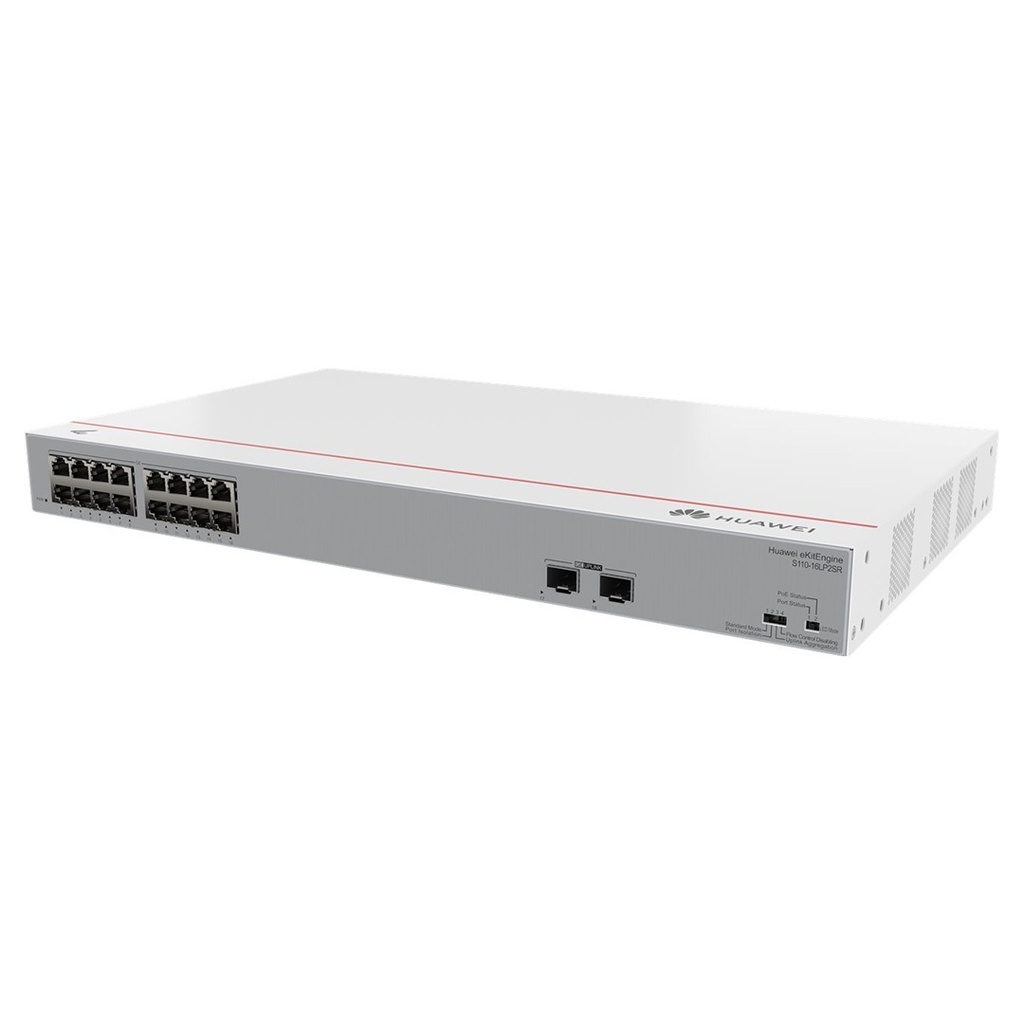 Switch PoE+ Gigabit Huawei eKitEngine S110-16LP2SR — 16 Ports GE PoE+ + 2 Ports SFP