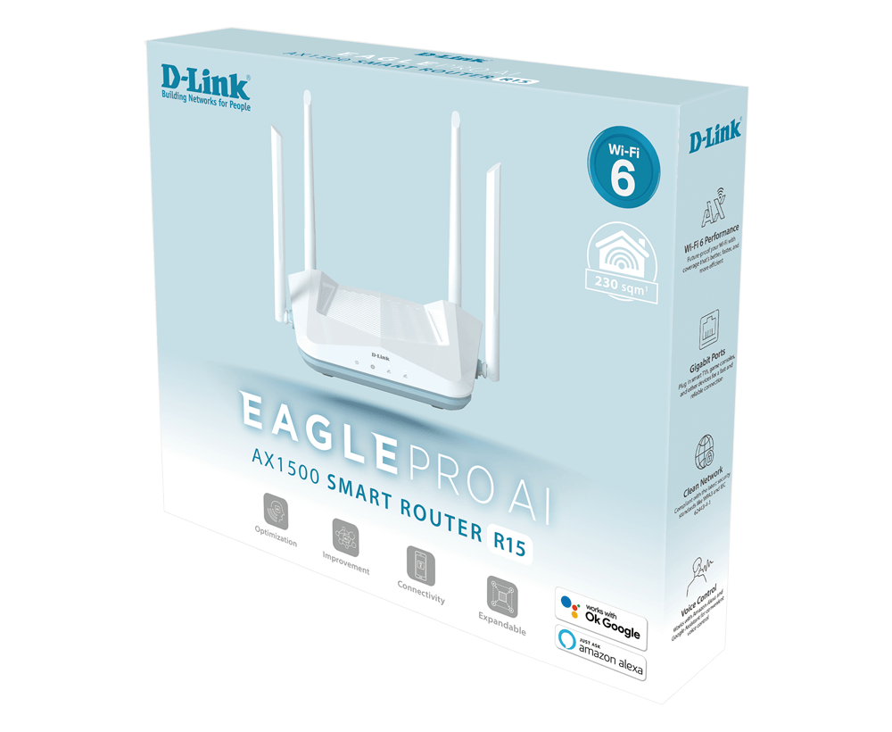 Routeur Smart Wi-Fi 6 AX1500 D-Link Eagle Pro AI R15