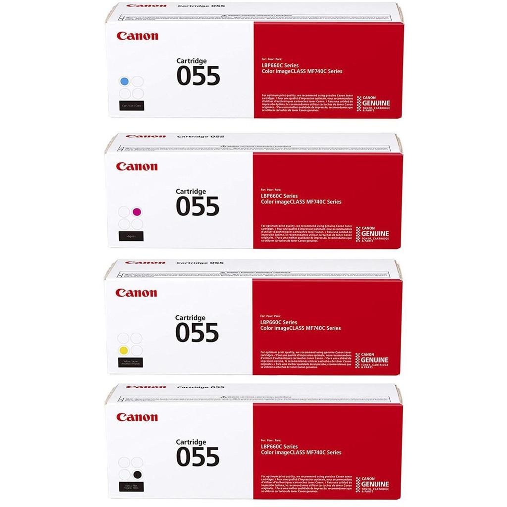 Pack de 4 Toners Originaux Canon 055 — BK/C/M/Y pour Séries i-SENSYS MF740 et LBP660